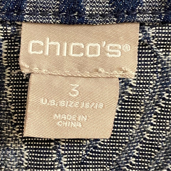 Chico’s zebra printed textured elongated denim jacket XL - Picture 8 of 9
